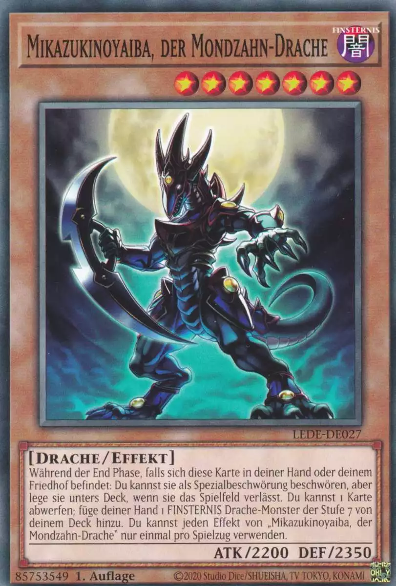 Mikazukinoyaiba, der Mondzahn-Drache LEDE-DE027 ist in Common Yu-Gi-Oh Karte aus Legacy Of Destruction 1.Auflage