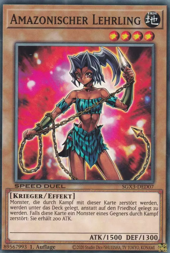 Amazonischer Lehrling SGX3-DED07 ist in Common Yu-Gi-Oh Karte aus Speed Duel GX: Duelists of Shadows 1.Auflage