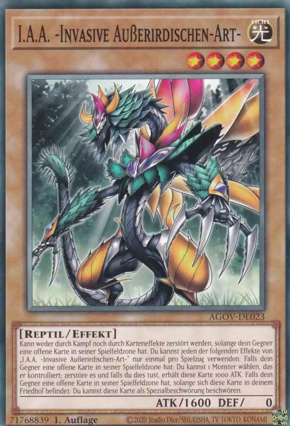 I.A.A. -Invasive Außerirdischen-Art- AGOV-DE023 ist in Common Yu-Gi-Oh Karte aus Age of Overlord 1.Auflage