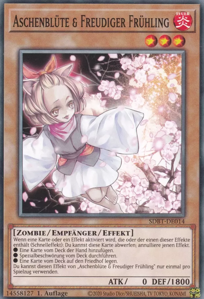 Aschenblüte & Freudiger Frühling SDBT-DE014 ist in Common Yu-Gi-Oh Karte aus Structure Deck: Beware of Traptrix 1.Auflage