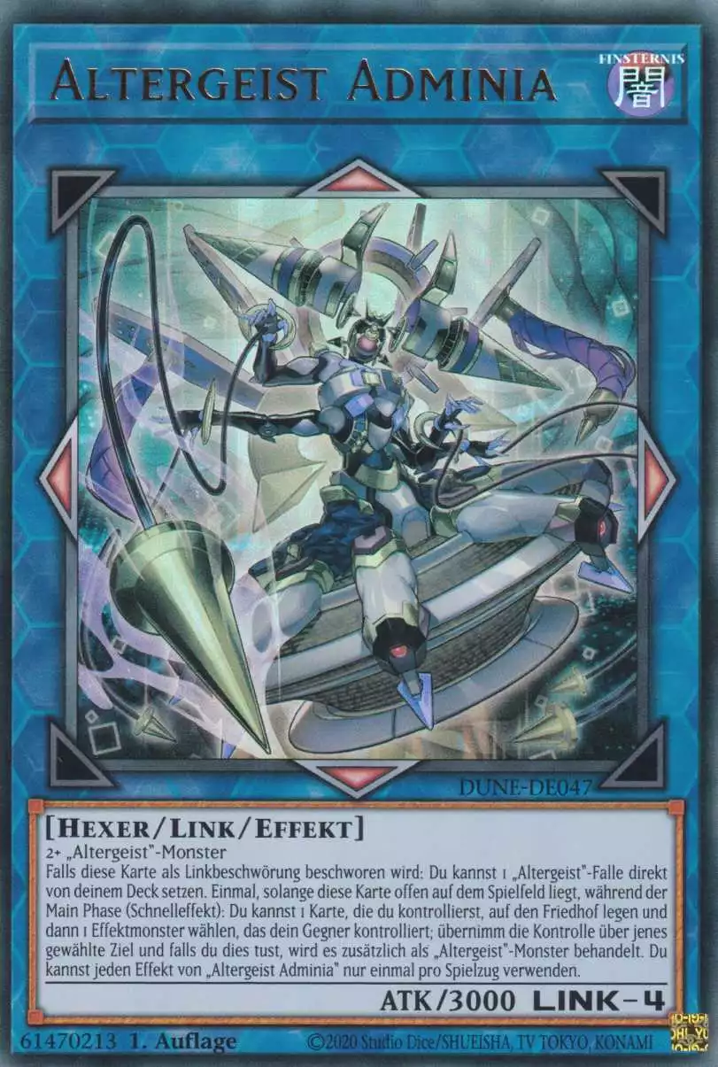 Altergeist Adminia DUNE-DE047 ist in Ultra Rare Yu-Gi-Oh Karte aus Duelist Nexus 1.Auflage