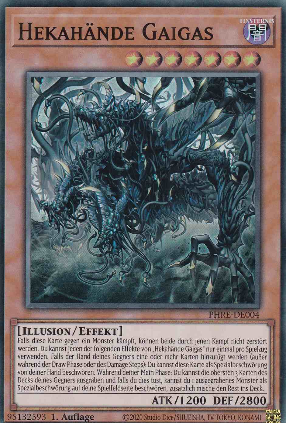 Hekahände Gaigas PHRE-DE004-S ist in Super Rare Yu-Gi-Oh Karte aus Phantom Revenge 1.Auflage