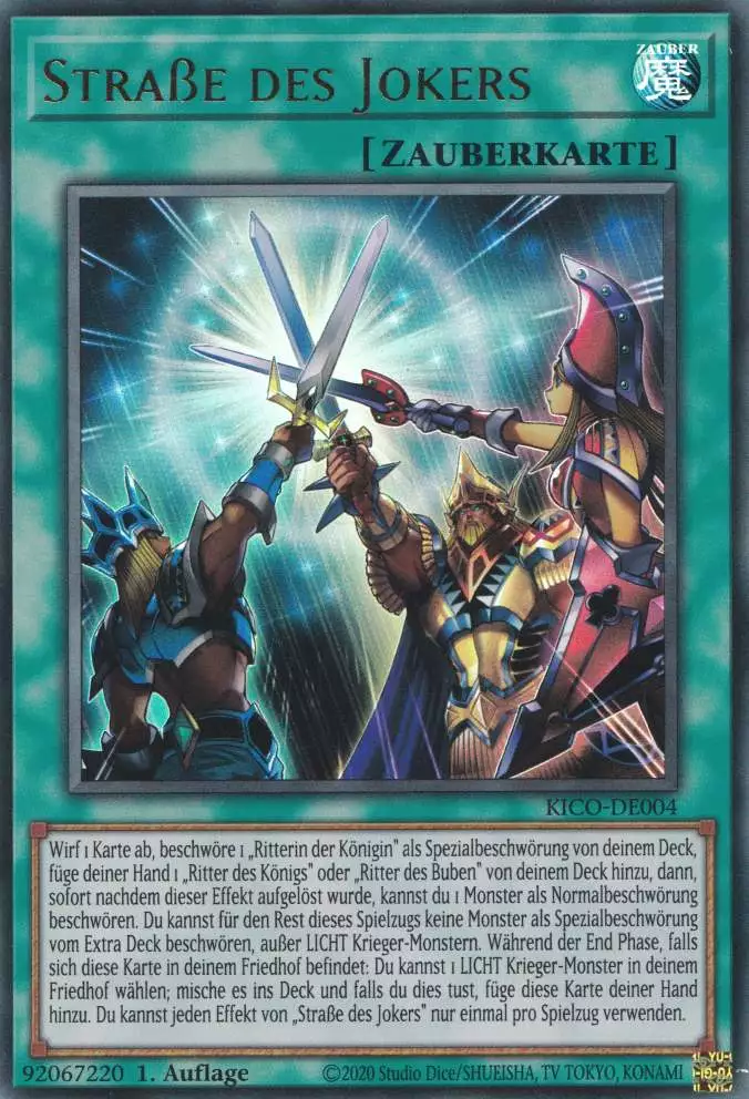 Straße des Jokers KICO-DE004 ist in Ultra Rare Yu-Gi-Oh Karte aus King's Court 1.Auflage