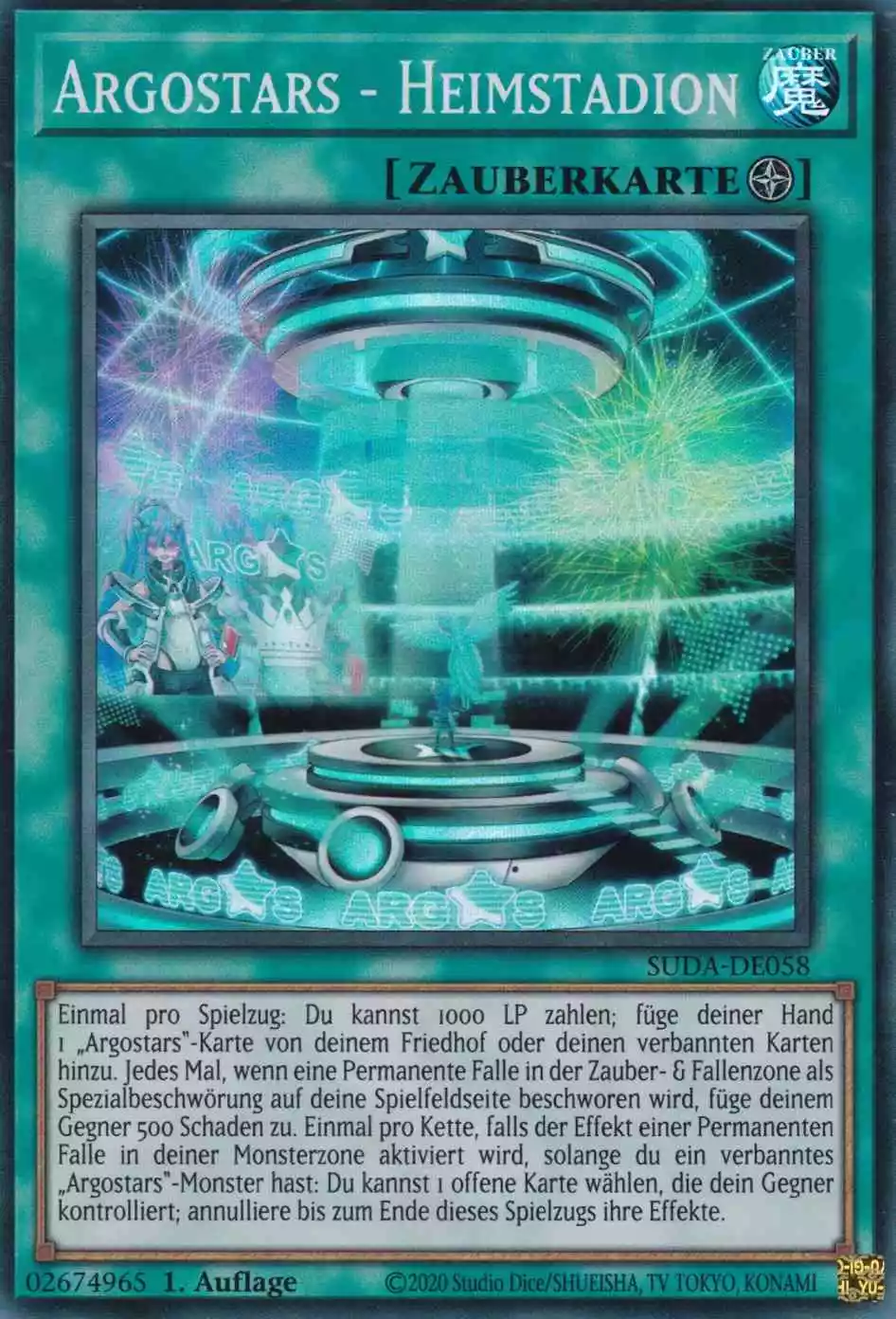 Argostars - Heimstadion SUDA-DE058 ist in Super Rare Yu-Gi-Oh Karte aus Supreme Darkness 1.Auflage