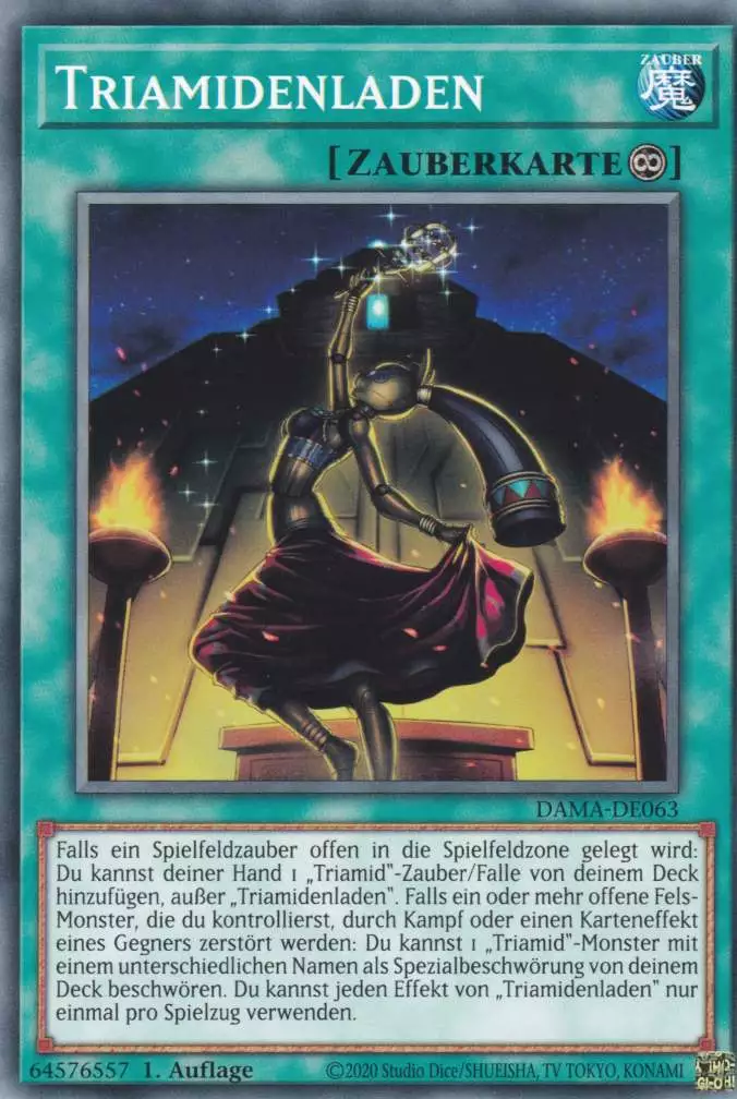 Triamidenladen DAMA-DE063 ist in Common Yu-Gi-Oh Karte aus Dawn of Majesty 1.Auflage