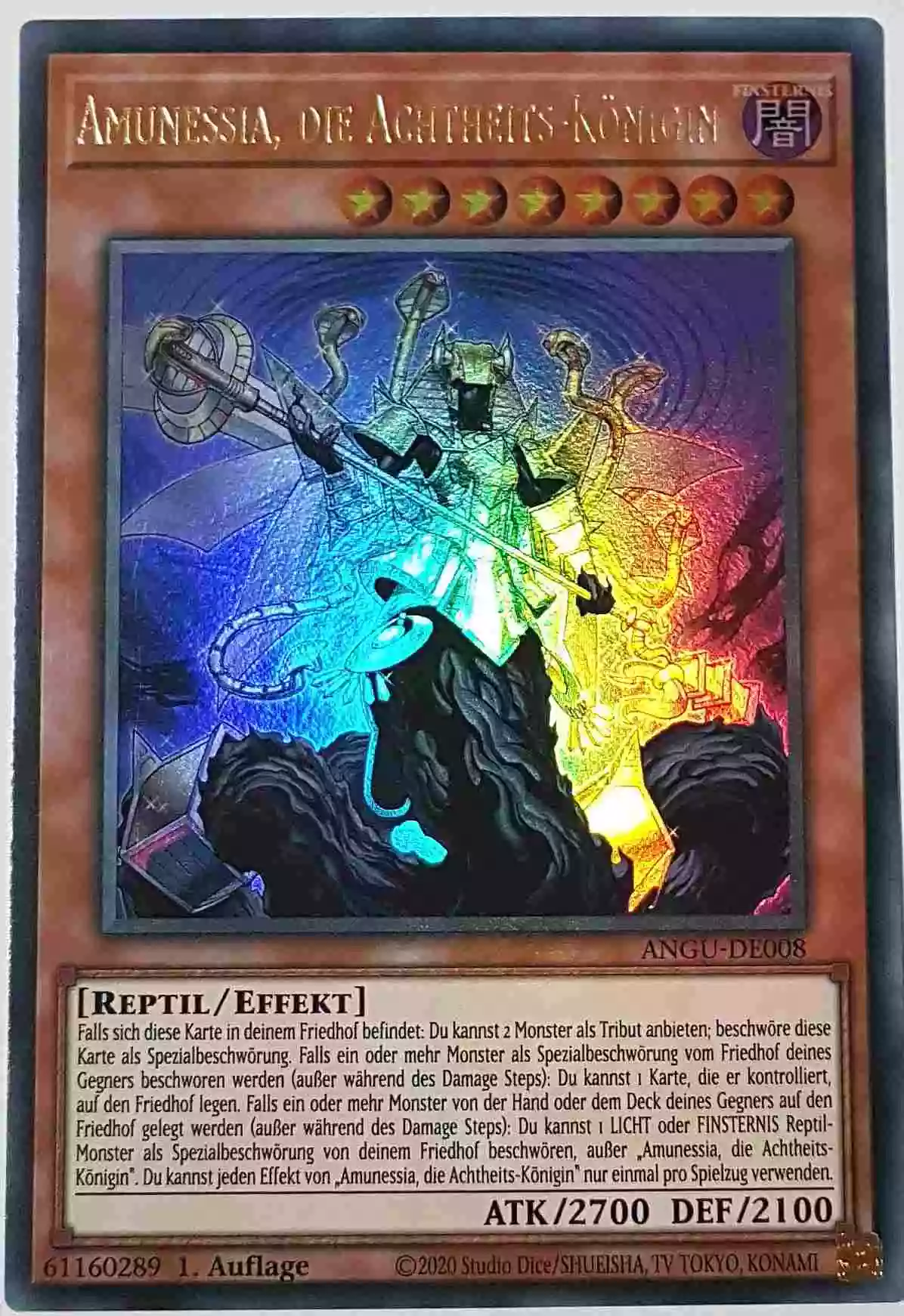 Amunessia, die Achtheits-Königin ANGU-DE008 ist in Ultra Rare Yu-Gi-Oh Karte aus Ancient Guardians 1.Auflage