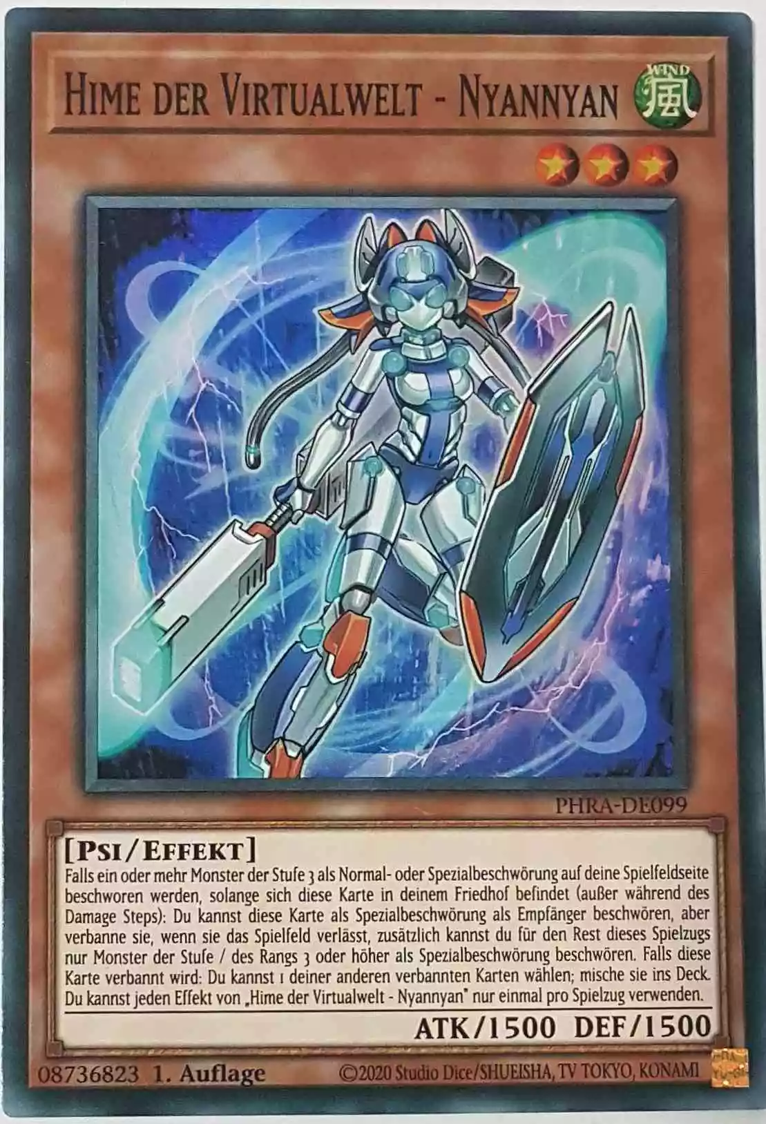 Hime der Virtualwelt - Nyannyan PHRA-DE099 ist in Super Rare Yu-Gi-Oh Karte aus Phantom Rage 1. Auflage