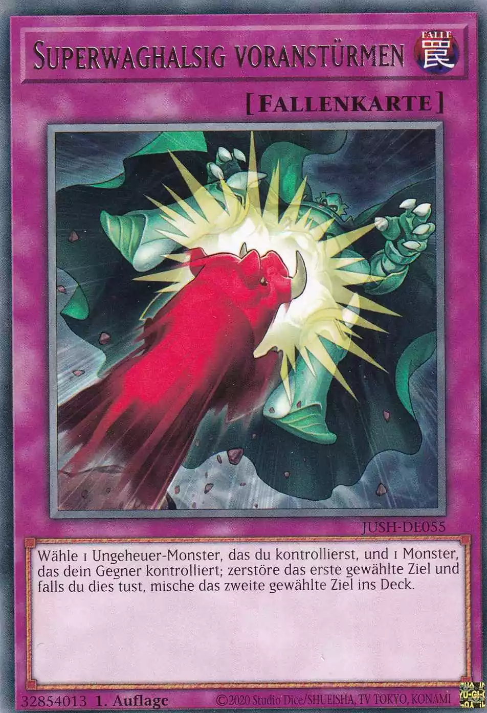 Superwaghalsig voranstürmen JUSH-DE055 ist in Rare Yu-Gi-Oh Karte aus Justice Hunters 1.Auflage