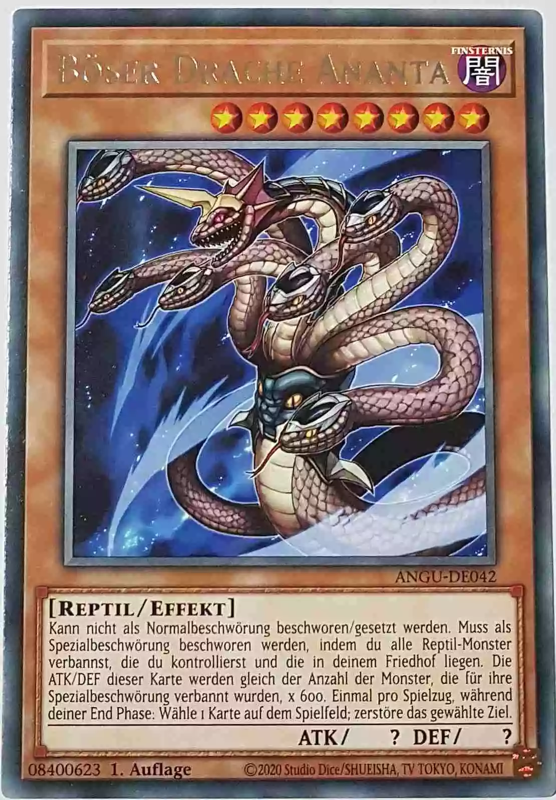 Böser Drache Ananta ANGU-DE042 ist in Rare Yu-Gi-Oh Karte aus Ancient Guardians 1.Auflage