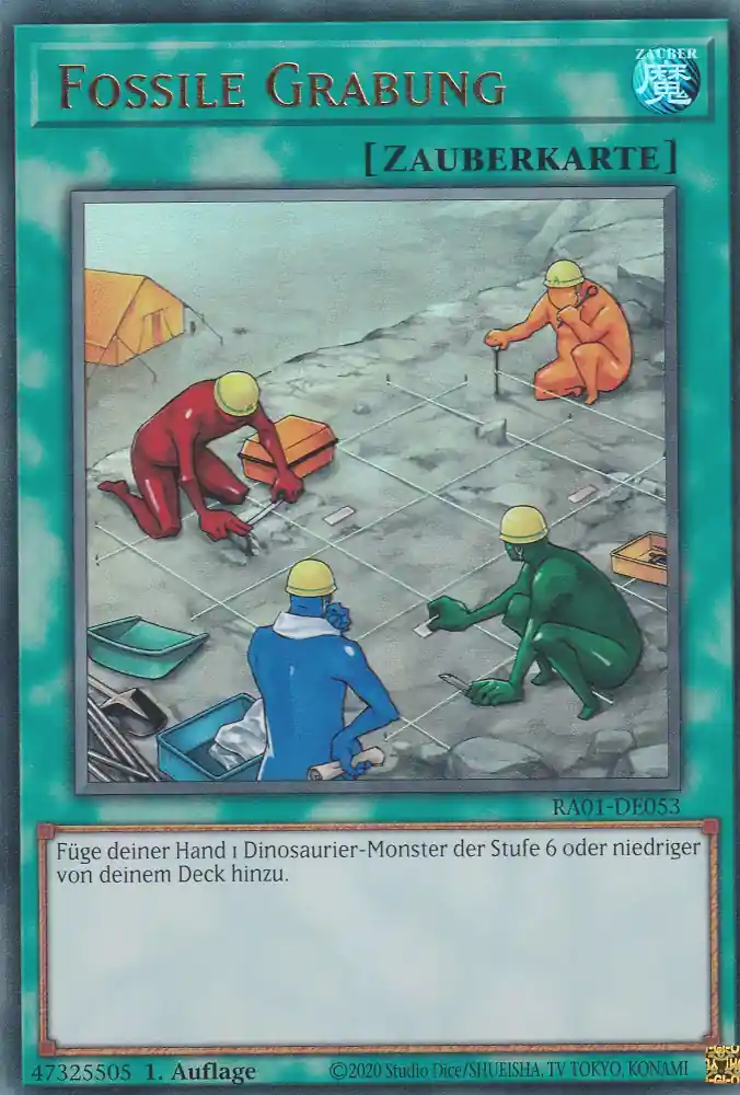 Fossile Grabung RA01-DE053 ist in Ultra Rare Yu-Gi-Oh Karte aus 25th Anniversary Rarity Collection 1.Auflage