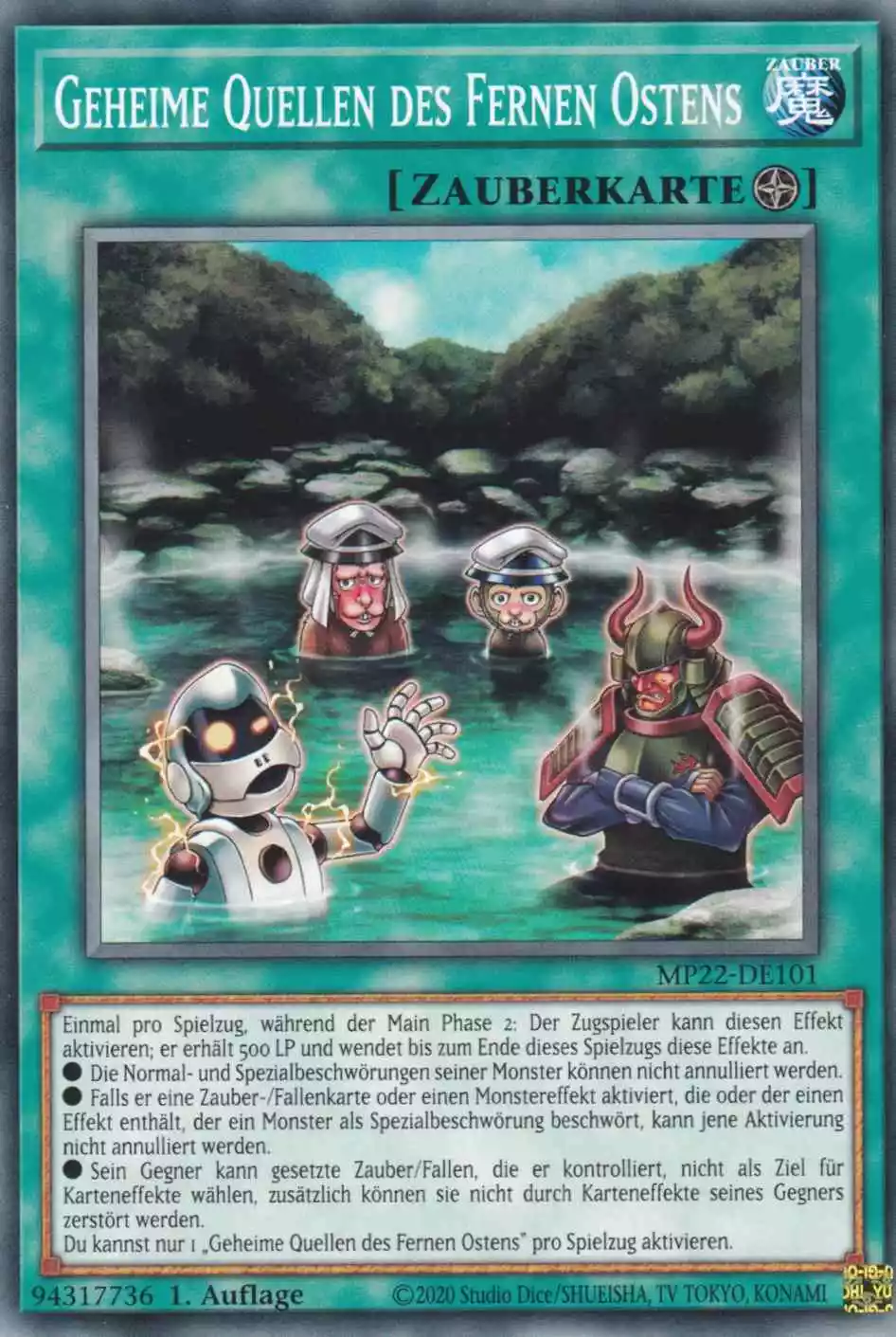 Geheime Quellen des Fernen Ostens MP22-DE101 ist in Common Yu-Gi-Oh Karte aus Tin of the Pharaoh’s Gods 1.Auflage