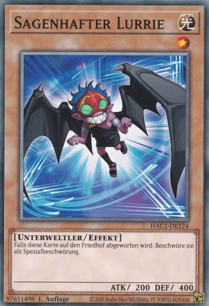 Sagenhafter Lurrie HAC1-DE124 ist in Common Yu-Gi-Oh Karte aus Hidden Arsenal Chapter 1 1.Auflage