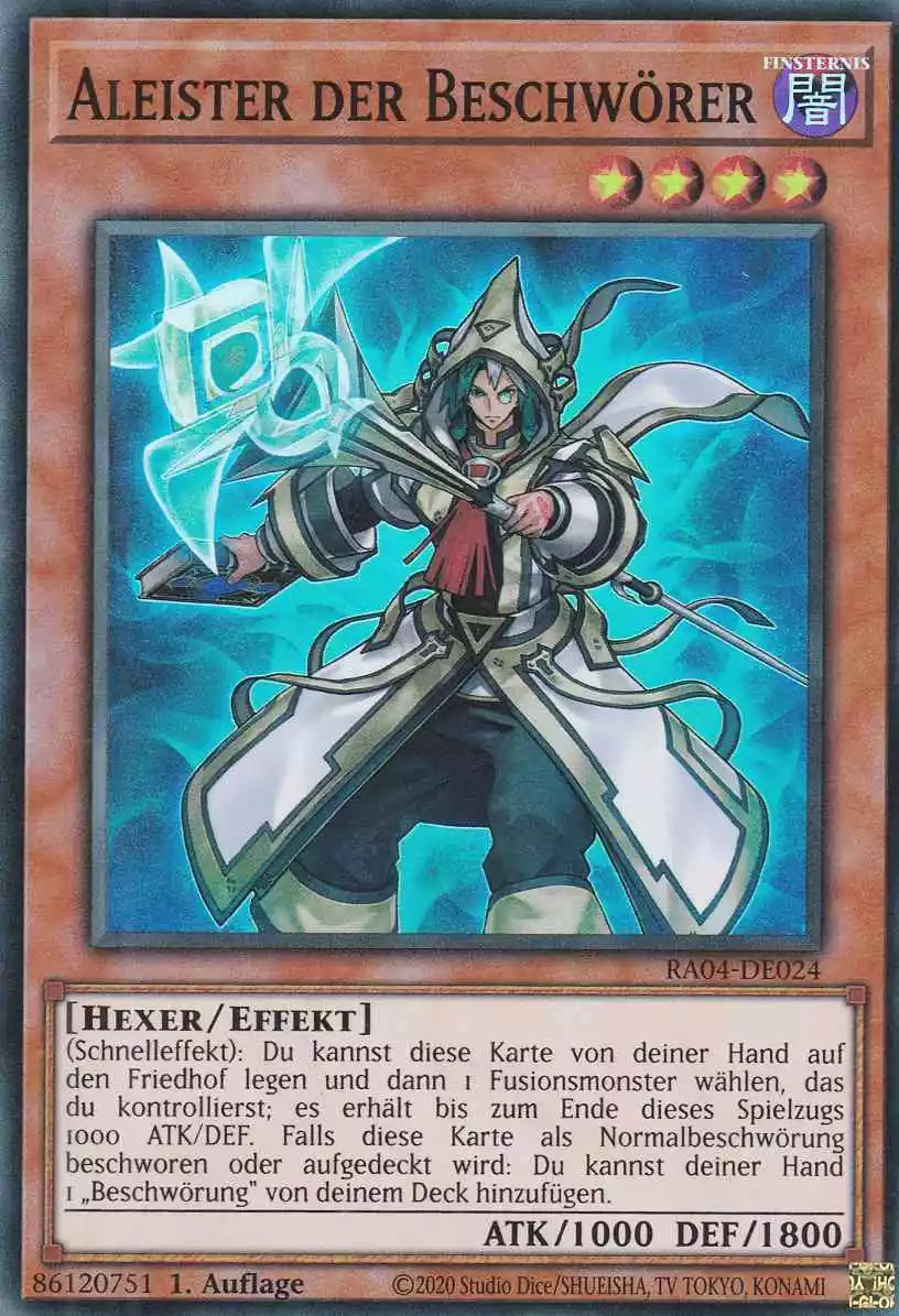 Aleister der Beschwörer Super Rare RA04-DE024 Yugioh Karte Aleister der Beschwörer RA04-DE024 ist in Super Rare Yu-Gi-Oh Karte aus Quarter Century Stampede 1.Auflage