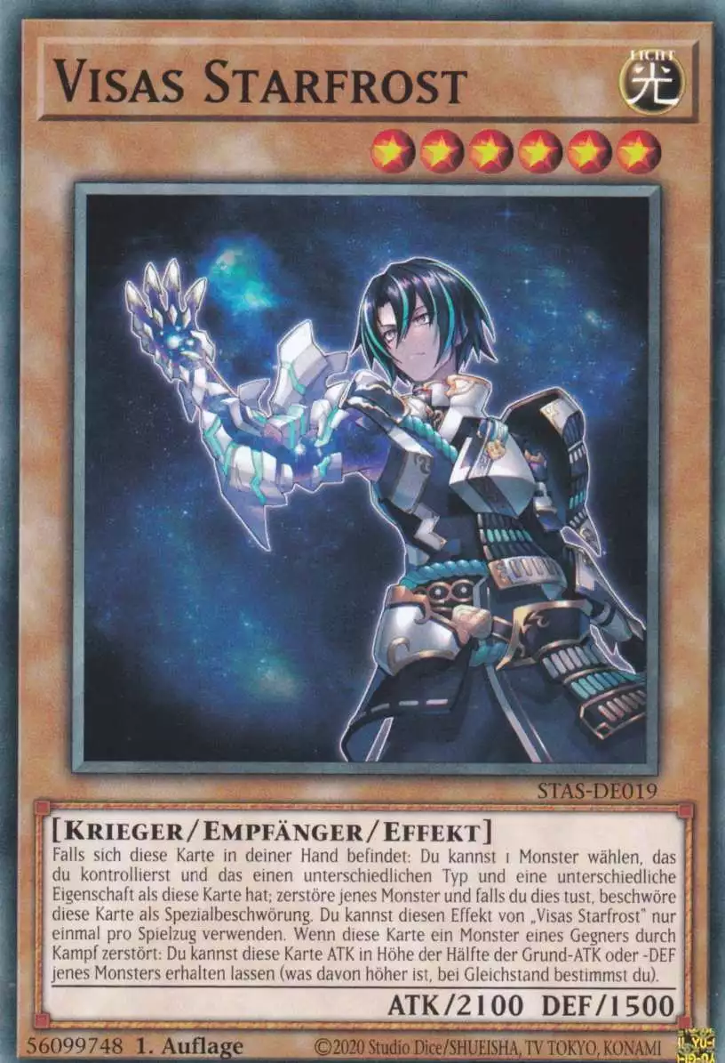 Visas Starfrost STAS-DE019 ist in Common Yu-Gi-Oh Karte aus 2-Player Starter Set 1.Auflage