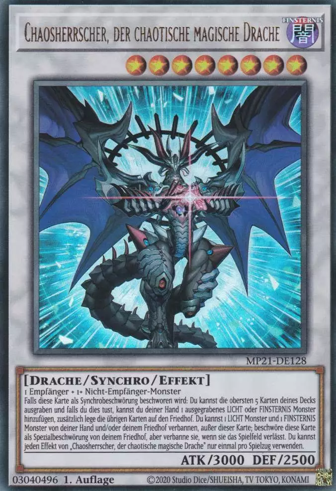 Chaosherrscher, der chaotische magische Drache MP21-DE128 ist in Ultra Rare Yu-Gi-Oh Karte aus Tin of Ancient Battles 1.Auflage