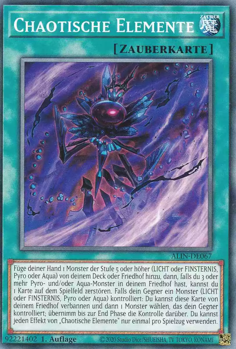 Chaotische Elemente ALIN-DE067 ist in Common Yu-Gi-Oh Karte aus Alliance Insight 1.Auflage