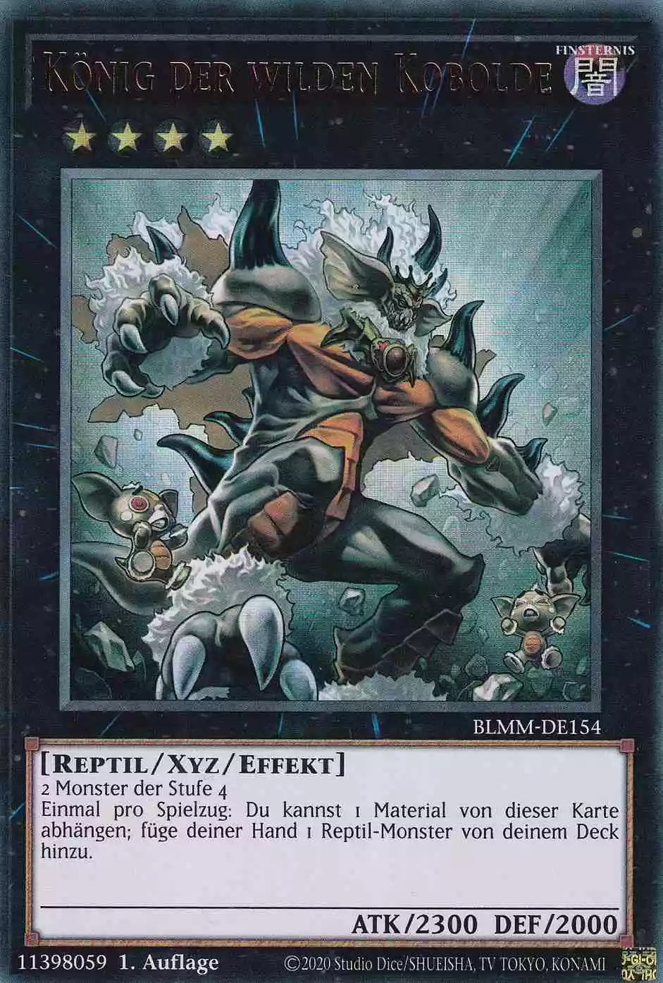 König der wilden Kobolde Ultra Rare BLMM-DE154 Yugioh Karte König der wilden Kobolde BLMM-DE154 ist in Ultra Rare Yu-Gi-Oh Karte aus Battles of Legend Monster Mayhem 1.Auflage