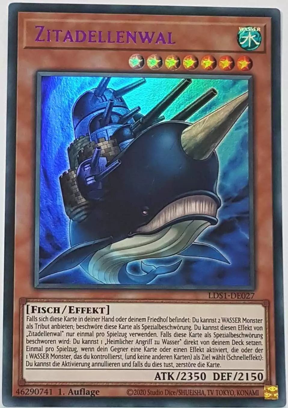 Zitadellenwal (lila) LDS1-DE027 ist in Colorful Ultra Rare Yu-Gi-Oh Karte aus Legendary Duelists: Season 1 1.Auflage