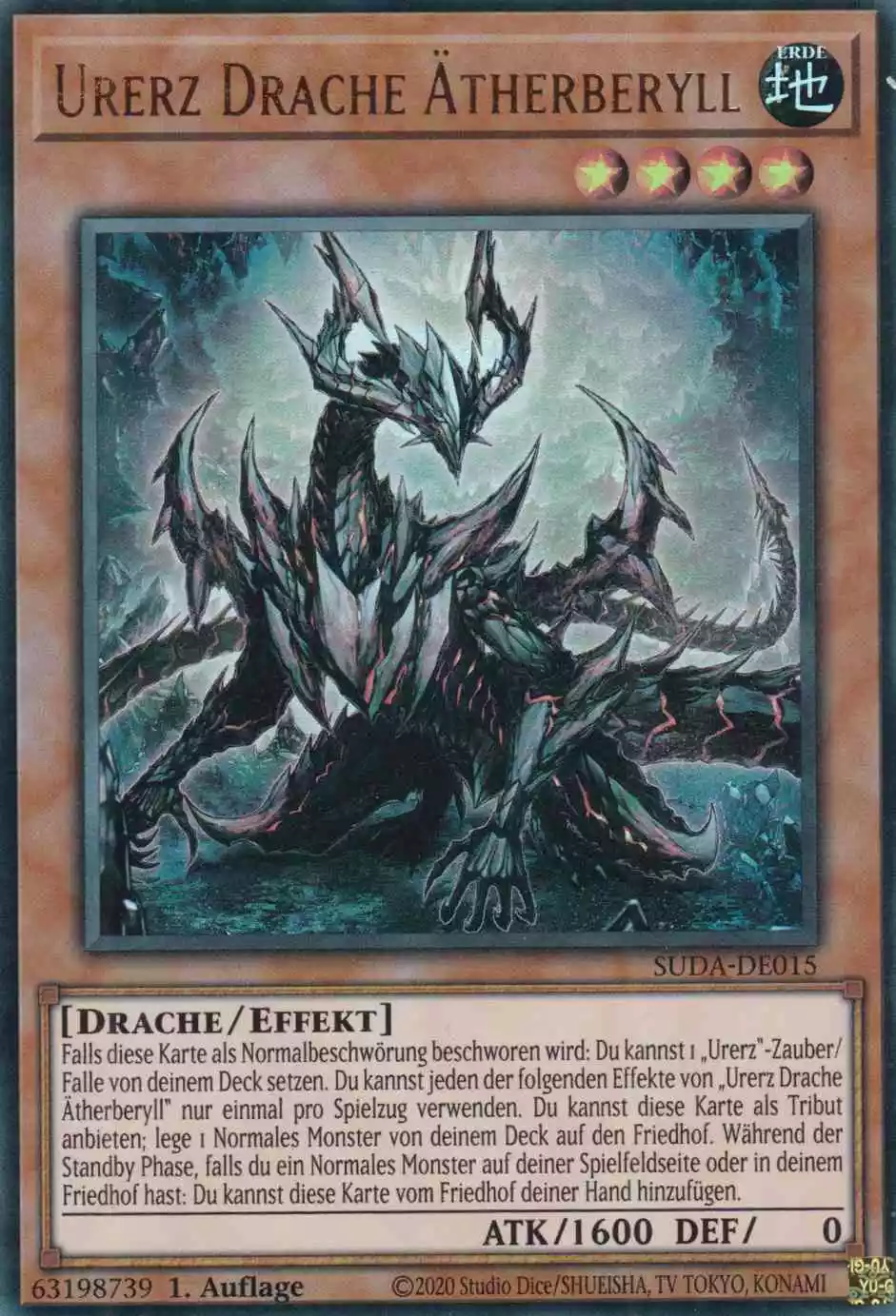 Urerz Drache Ätherberyll SUDA-DE015 ist in Ultra Rare Yu-Gi-Oh Karte aus Supreme Darkness 1.Auflage