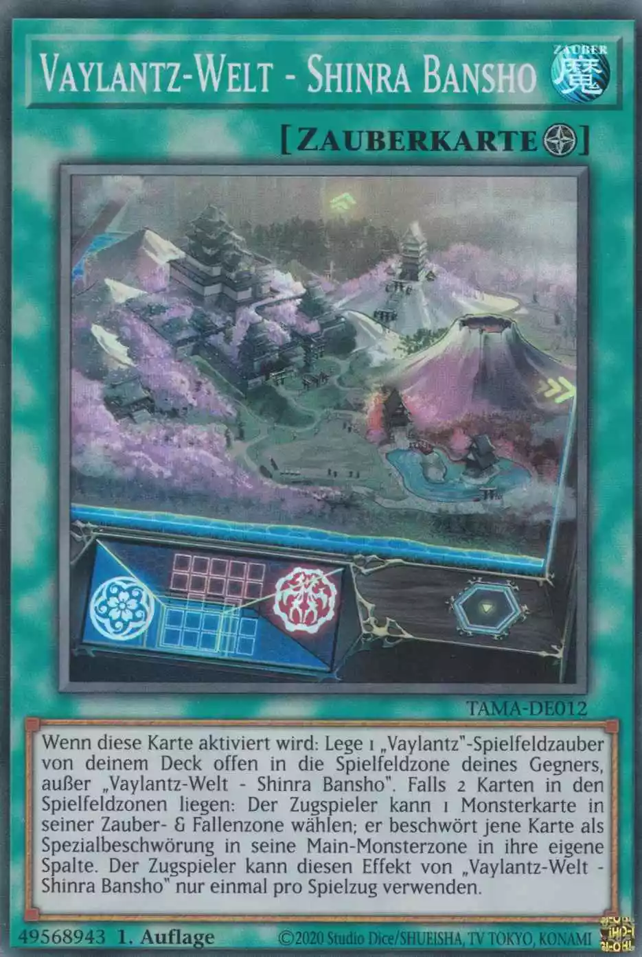 tama-de012-vaylantz-welt-shinra-bansho-super-rare-tactical-masters Vaylantz-Welt - Shinra Bansho TAMA-DE012 ist in Super Rare Yu-Gi-Oh Karte aus Tactical Masters 1.Auflage