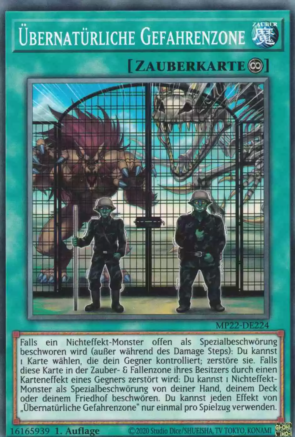 Übernatürliche Gefahrenzone MP22-DE224 ist in Common Yu-Gi-Oh Karte aus Tin of the Pharaoh’s Gods 1.Auflage