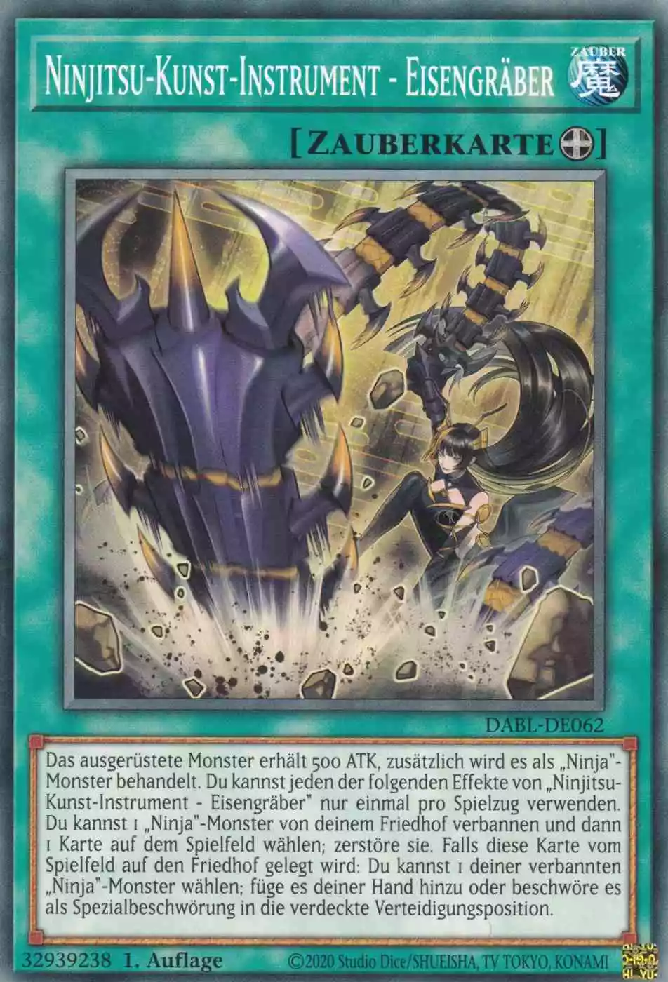 Ninjitsu-Kunst-Instrument - Eisengräber DABL-DE062 ist in Common Yu-Gi-Oh Karte aus Darkwing Blast 1.Auflage