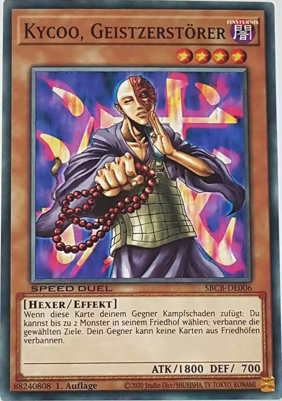 Kycoo, Geistzerstörer SBCB-DE006 ist in Common Yu-Gi-Oh Karte aus Speed Duel Battle City Box 1. Auflage