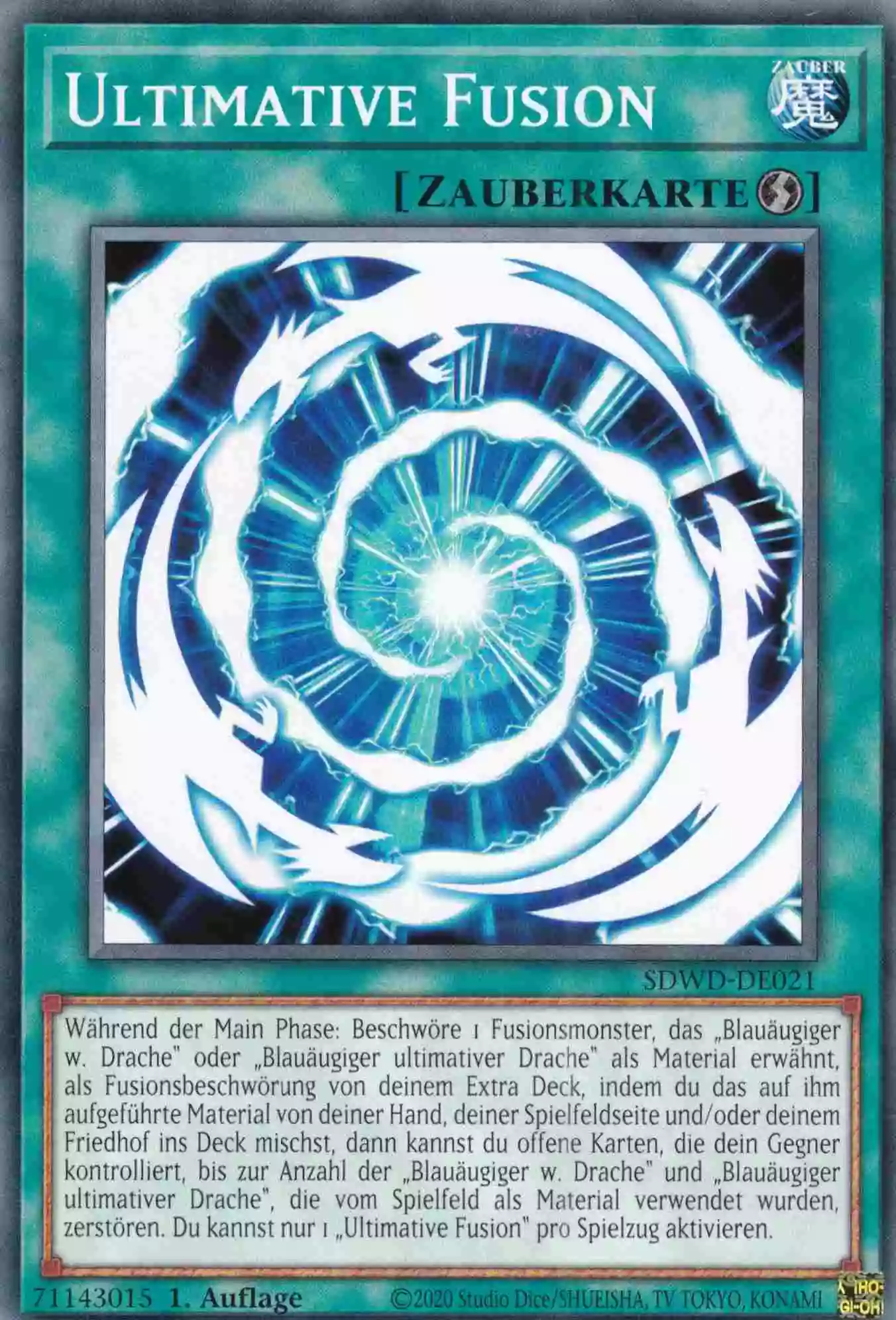 Ultimative Fusion SDWD-DE021 ist in Common Yu-Gi-Oh Karte aus Blue-Eyes White Destiny 1.Auflage