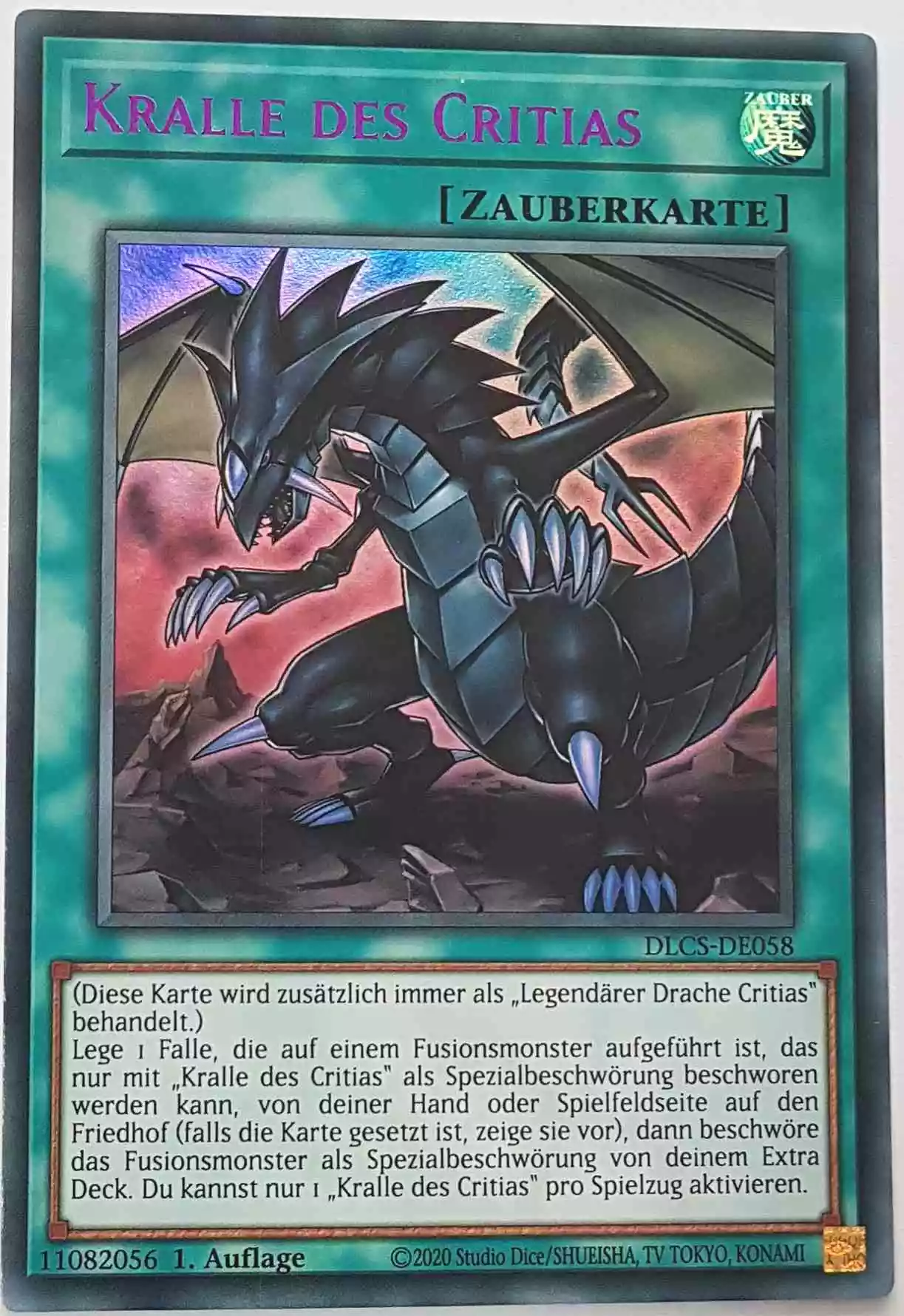 Kralle des Critias (lila) DLCS-DE058-L ist in Colorful Ultra Rare Yu-Gi-Oh Karte aus Dragons of Legend The Complete Series 1.Auflage