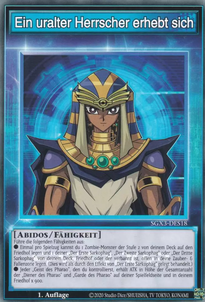 Ein uralter Herrscher erhebt sich SGX3-DES18 ist in Common Yu-Gi-Oh Karte aus Speed Duel GX: Duelists of Shadows 1.Auflage