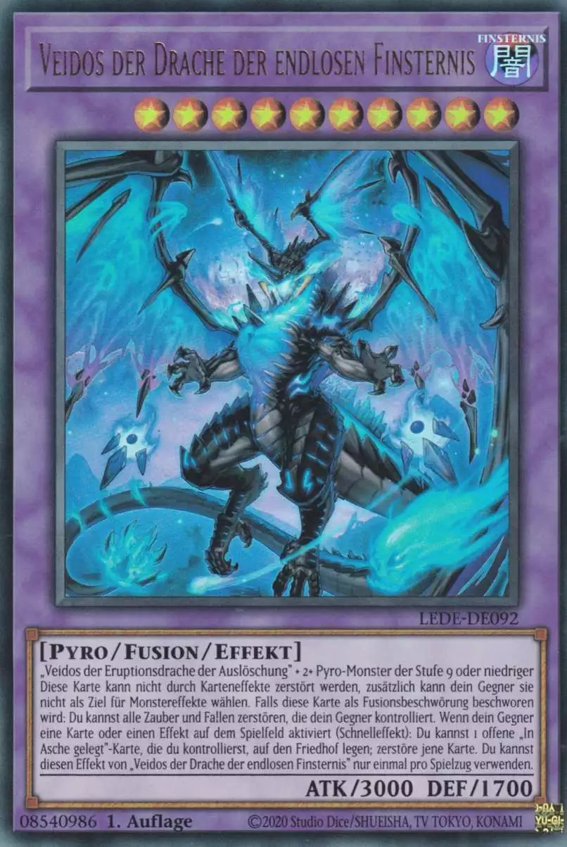 Veidos der Drache der endlosen Finsternis LEDE-DE092 ist in Ultra Rare Yu-Gi-Oh Karte aus Legacy Of Destruction 1.Auflage