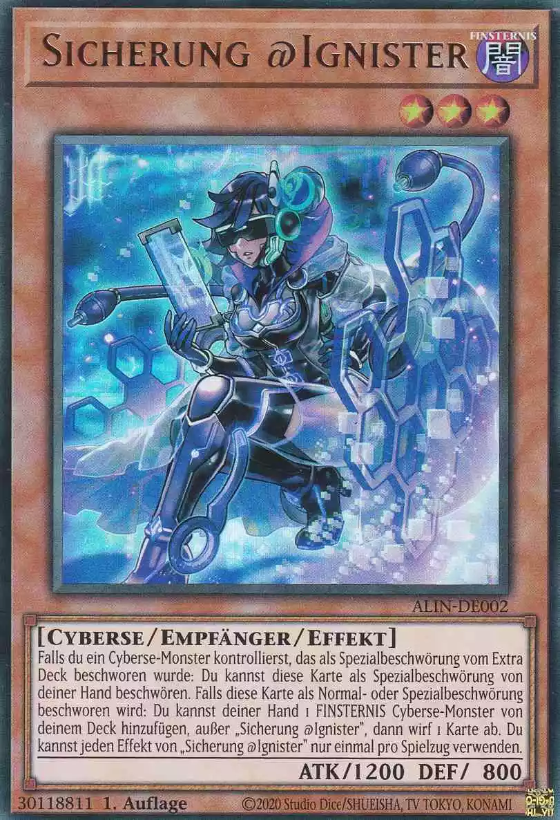 Sicherung @Ignister ALIN-DE002 ist in Ultra Rare Yu-Gi-Oh Karte aus Alliance Insight 1.Auflage