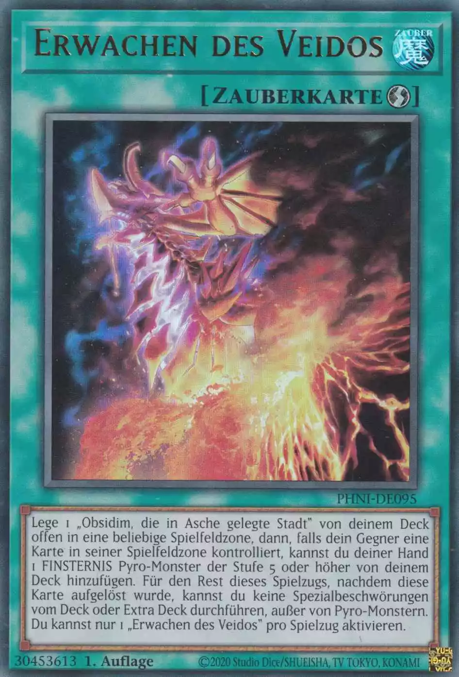 Erwachen des Veidos PHNI-DE095 ist in Ultra Rare Yu-Gi-Oh Karte aus Phantom Nightmare 1.Auflage