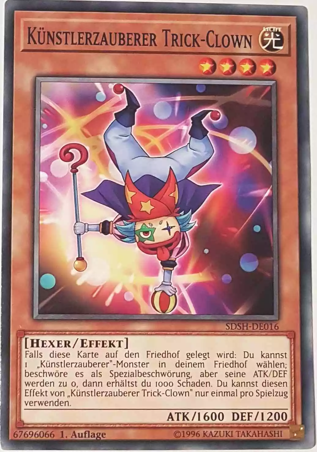 Künstlerzauberer Trick-Clown SDSH-DE016 ist in Common Yu-Gi-Oh Karte aus Shaddoll Showdown 1.Auflage