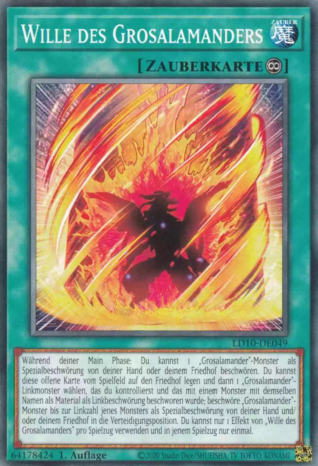 Wille des Grosalamanders LD10-DE049 ist in Common Yu-Gi-Oh Karte aus Legendary Duelists Soulburning Volcano 1.Auflage