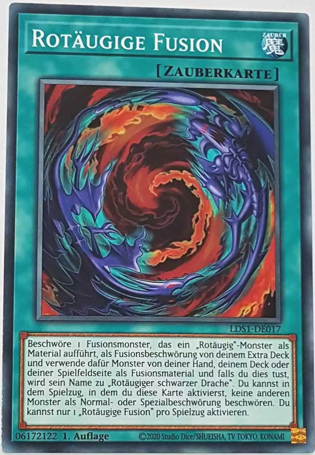 Rotäugige Fusion LDS1-DE017 ist in Common Yu-Gi-Oh Karte aus Legendary Duelists: Season 1 1.Auflage