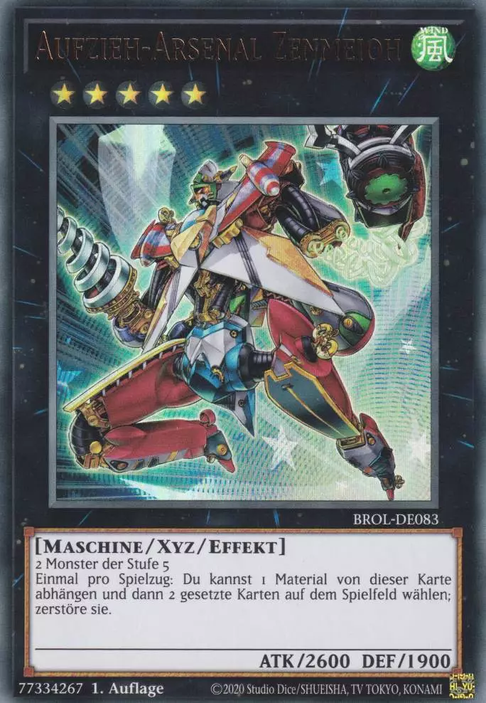 Aufzieh-Arsenal Zenmeioh BROL-DE083 ist in Ultra Rare Yu-Gi-Oh Karte aus Brothers of Legend 1.Auflage