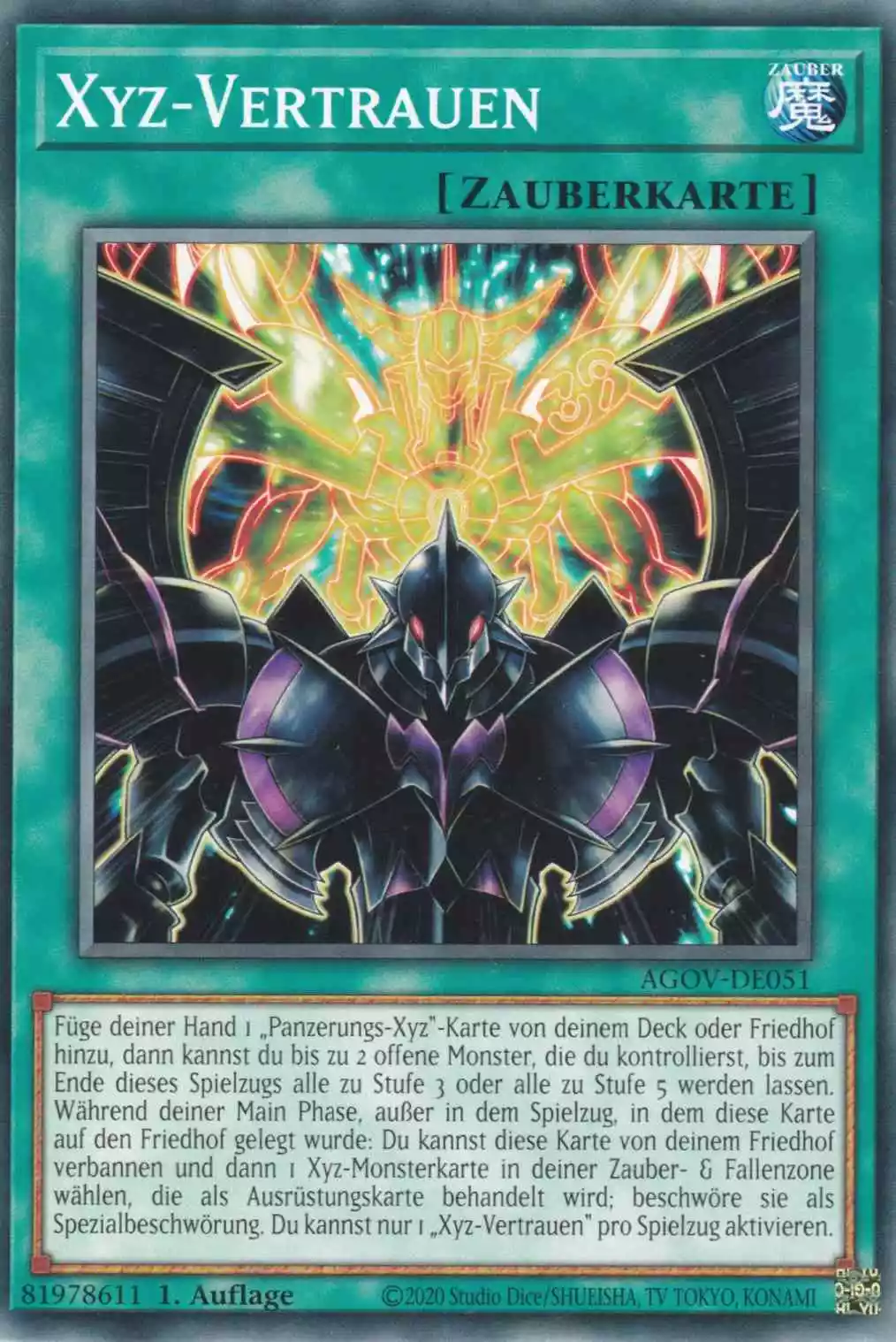 Xyz-Vertrauen AGOV-DE051 ist in Common Yu-Gi-Oh Karte aus Age of Overlord 1.Auflage