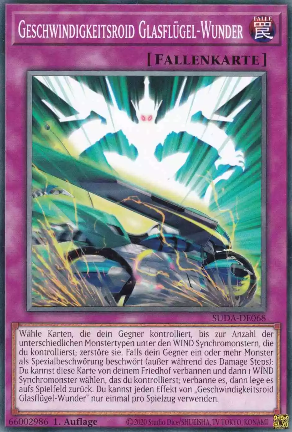 Geschwindigkeitsroid Glasflügel-Wunder SUDA-DE068 ist in Common Yu-Gi-Oh Karte aus Supreme Darkness 1.Auflage