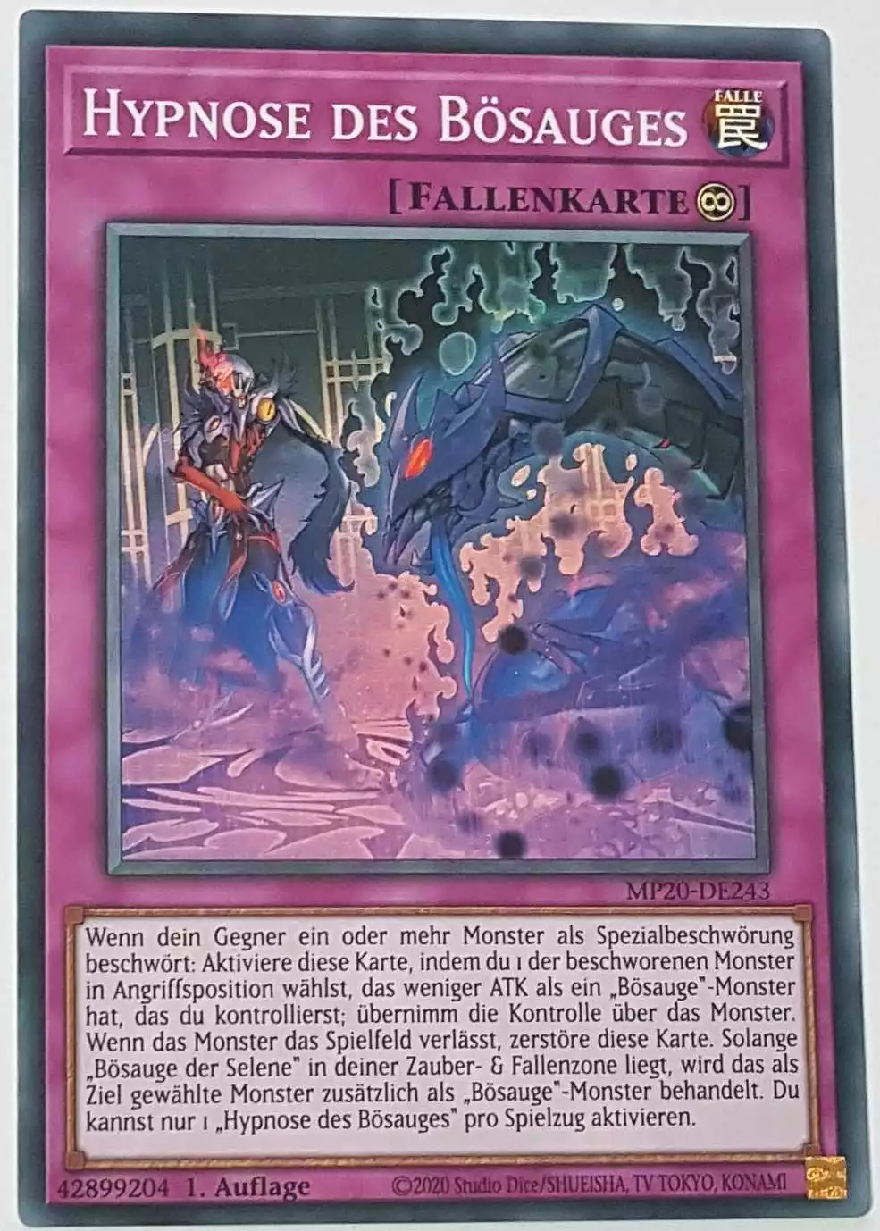 Hypnose des Bösauges MP20-DE243 ist in Super Rare Yu-Gi-Oh Karte aus 2020 Tin of Lost Memories 1.Auflage