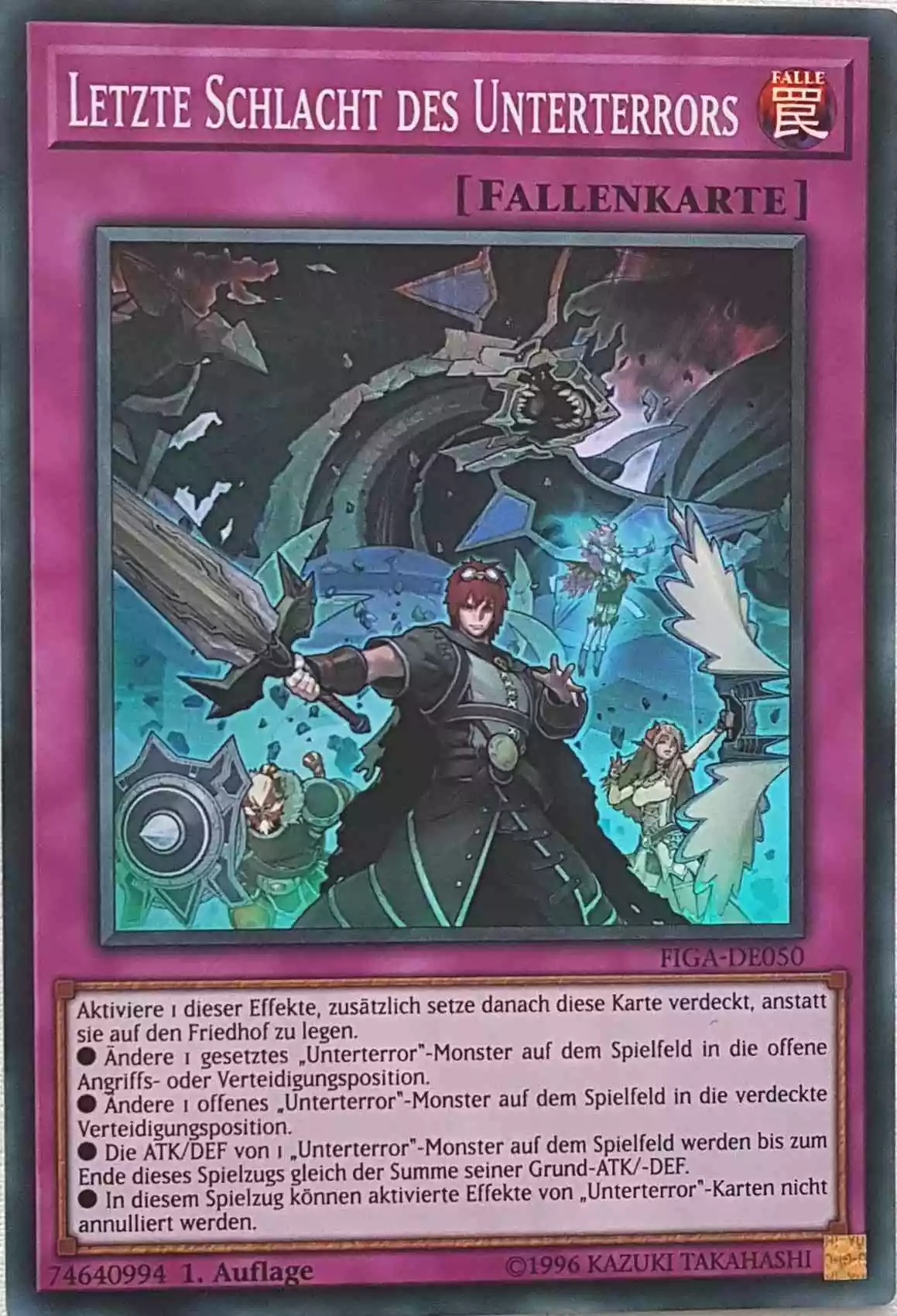 Letzte Schlacht des Unterterrors FIGA-DE050 ist in Super Rare Yu-Gi-Oh Karte aus Fists of the Gadgets 1.Auflage