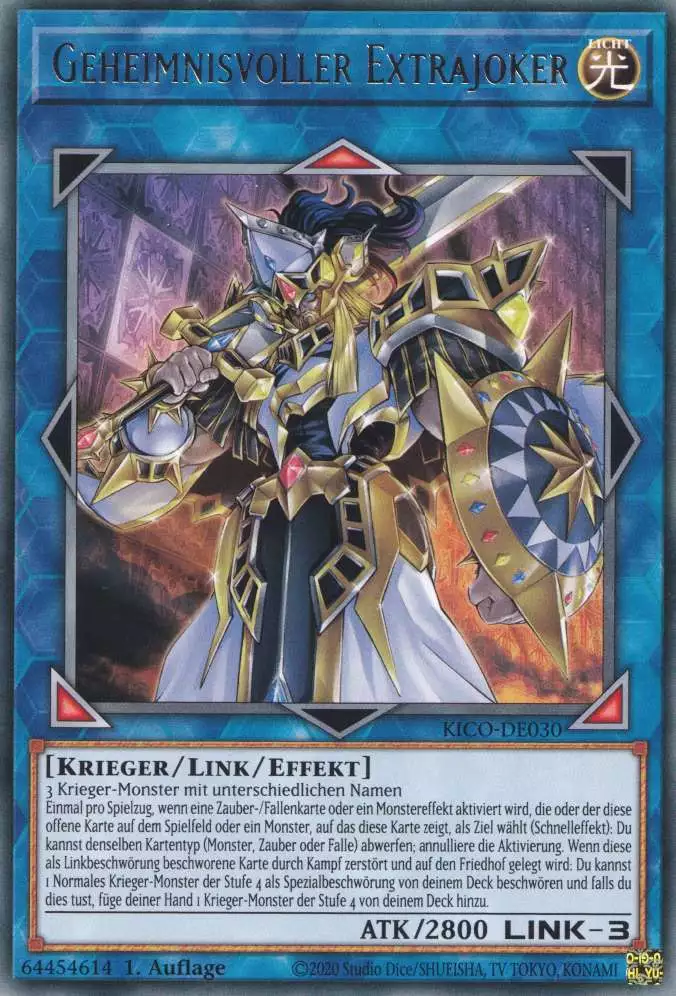 Geheimnisvoller Extrajoker KICO-DE030 ist in Rare Yu-Gi-Oh Karte aus King's Court 1.Auflage