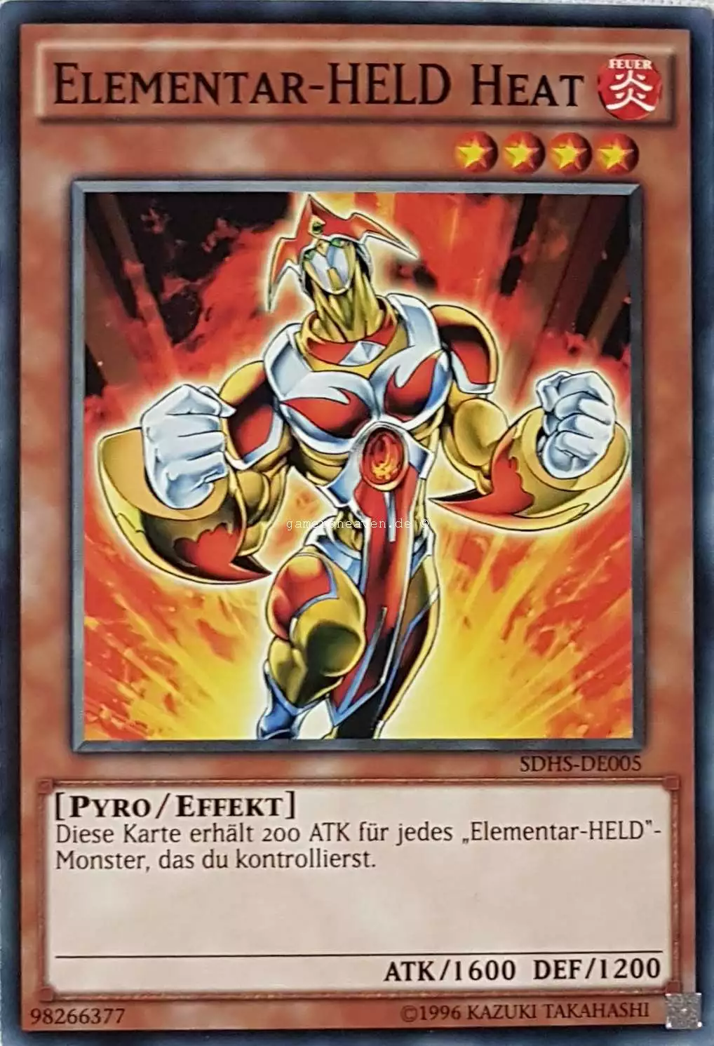 Elementar-HELD Heat SDHS-DE005 ist in Super Rare aus HERO's Strike 2.Auflage