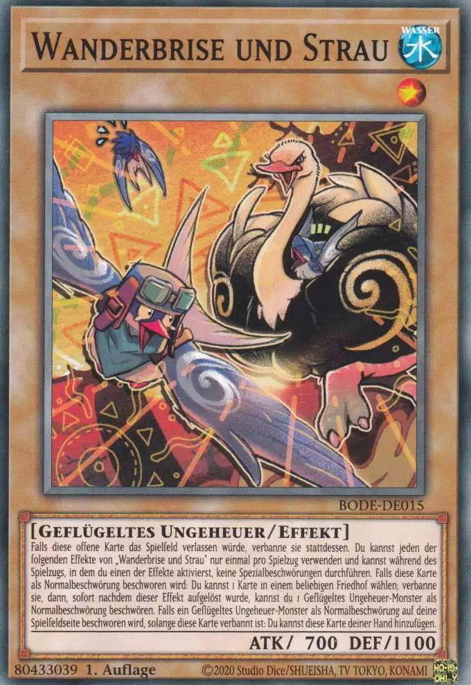 Wanderbrise und Strau BODE-DE015 ist in Common Yu-Gi-Oh Karte aus Burst of Destiny 1.Auflage