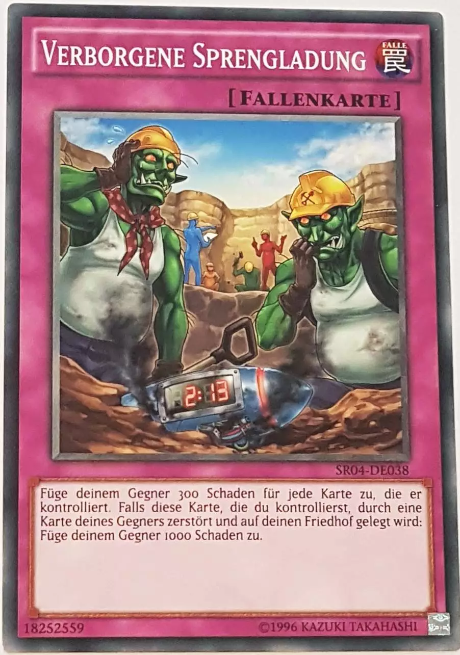 Verborgene Sprengladung SR04-DE038 ist in Common Yu-Gi-Oh Karte aus Dinosmasher's Fury 