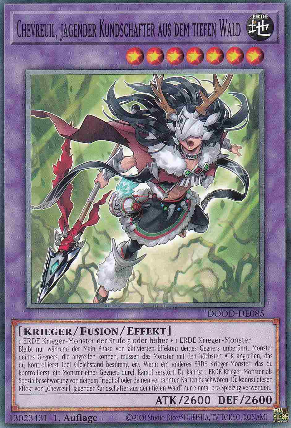 Chevreuil, jagender Kundschafter aus dem tiefen Wald DOOD-DE085 ist in Common Yu-Gi-Oh Karte aus Doom of Dimensions 1.Auflage