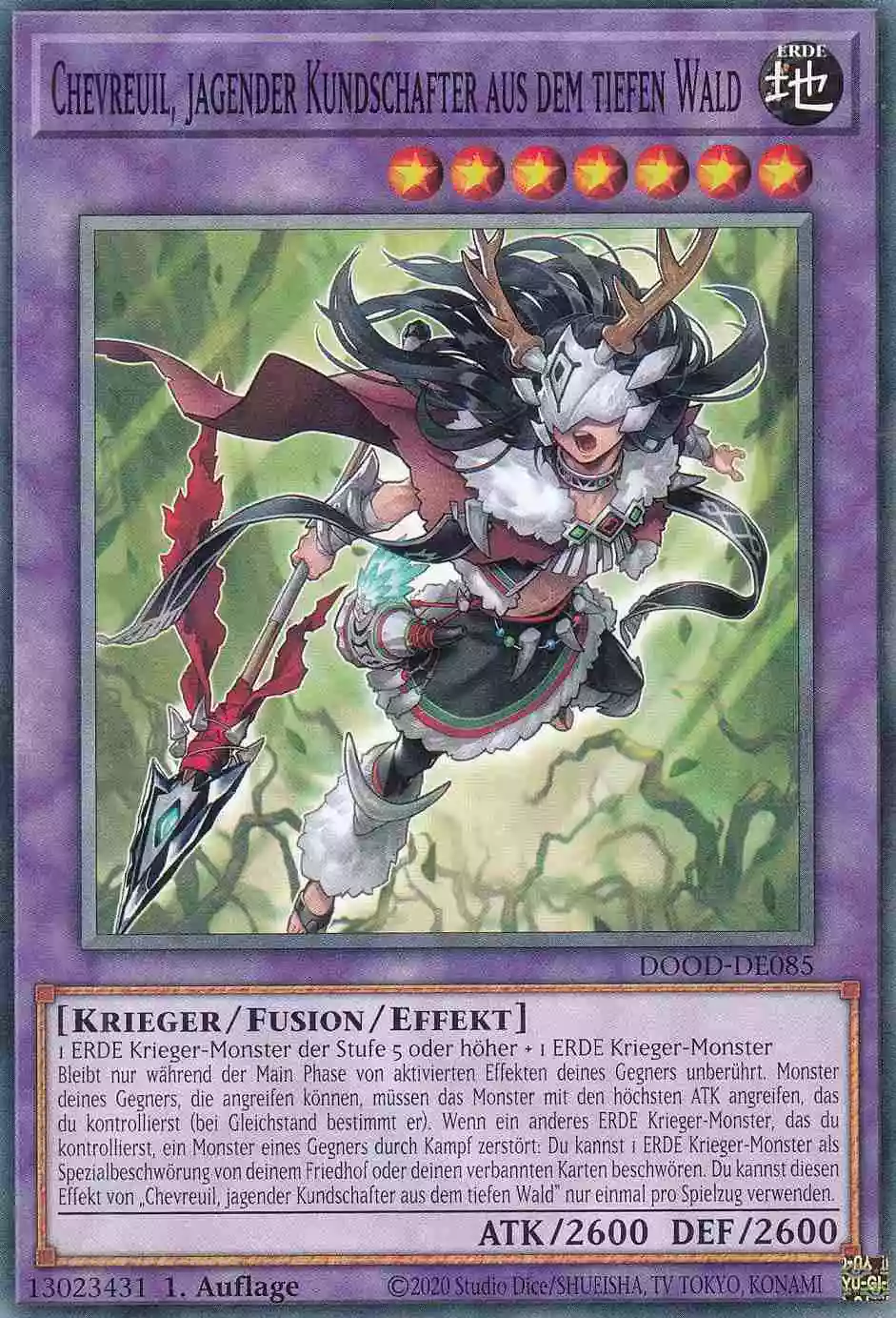 Chevreuil, jagender Kundschafter aus dem tiefen Wald DOOD-DE085 ist in Common Yu-Gi-Oh Karte aus Doom of Dimensions 1.Auflage