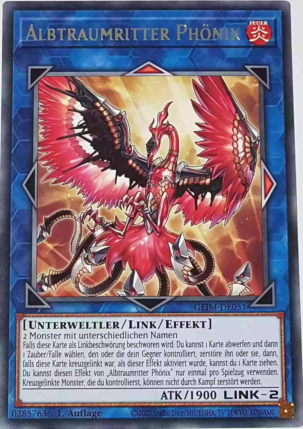 Albtraumritter Phönix GEIM-DE051 ist in Rare Yu-Gi-Oh Karte aus Genesis Impact 1. Auflage