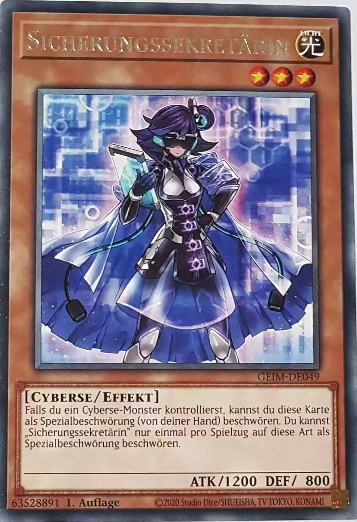 Sicherungssekretärin GEIM-DE049 ist in Rare Yu-Gi-Oh Karte aus Genesis Impact 1. Auflage