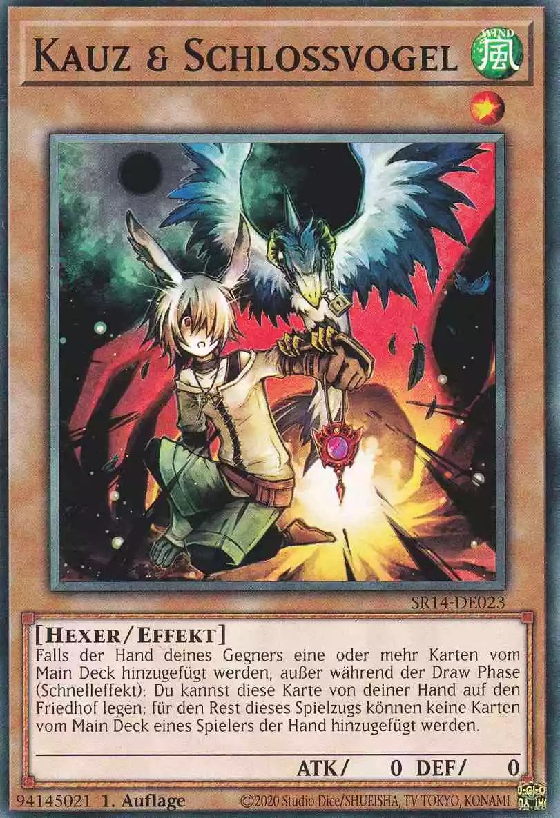 Kauz & Schlossvogel SR14-DE023 ist in Common Yu-Gi-Oh Karte aus Fire Kings 1.Auflage